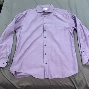 Nordstrom Rack; Mens LS Trim-Fit Purple Button-Down Dress Shirt